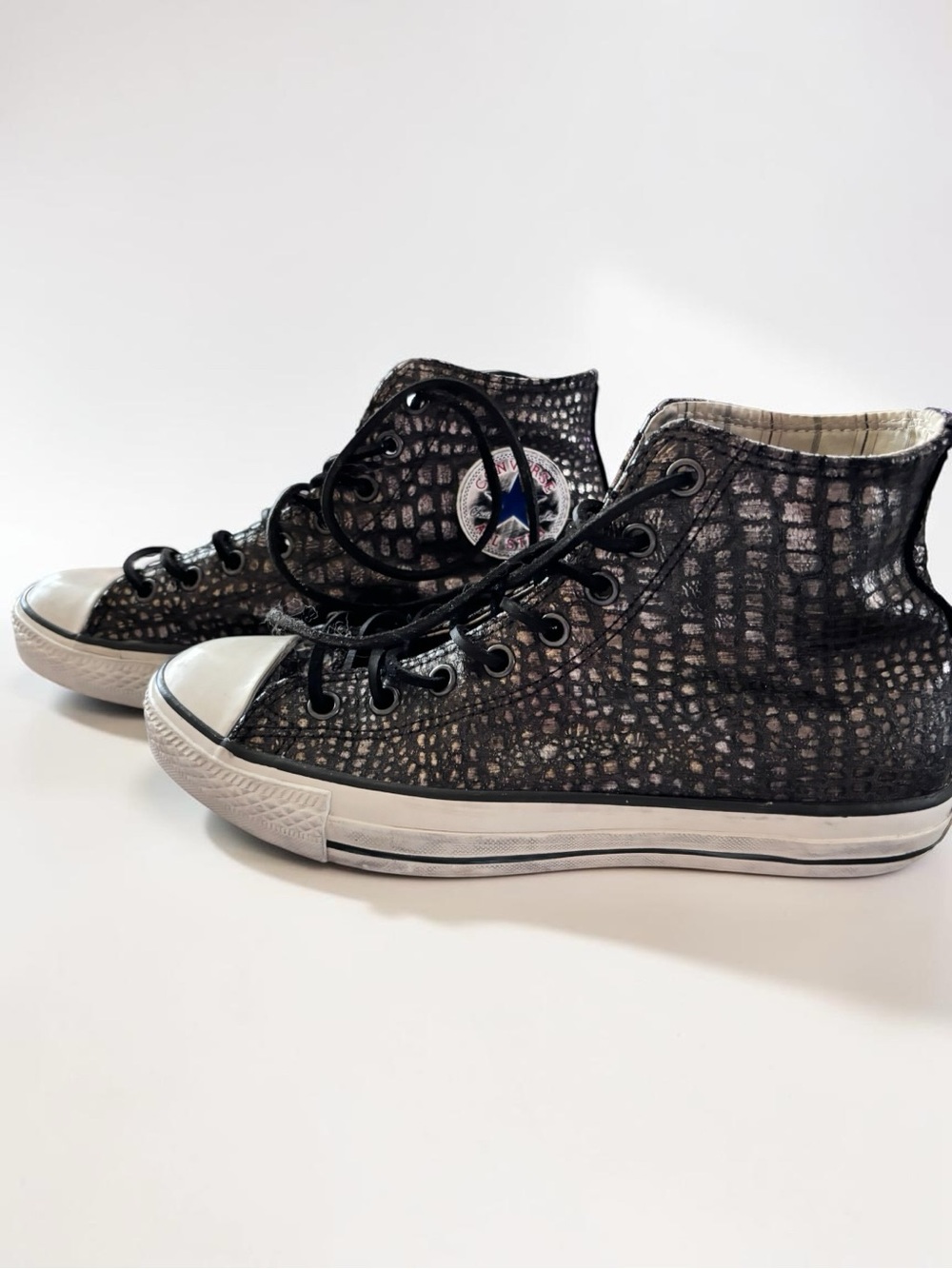 Converse x John Varvatos Snakeskin Leather High Tops Rare 145390C Men’s 8.5 - Picture 15 of 15